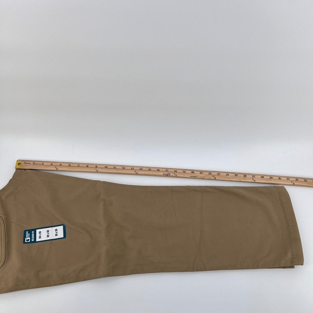 Carhartt BN2291 M Mens Khaki Rugged Flex Relaxed Fit Canvas Work Pants 30x30 New - Picture 9 of 10